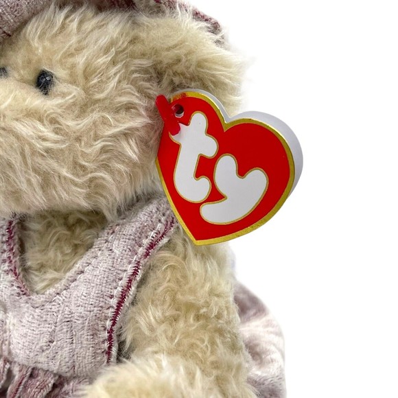 Ty Attic Treasures Collection 1993 DARLENE The Bear Velvet Dress Hat Posable - Picture 5 of 9